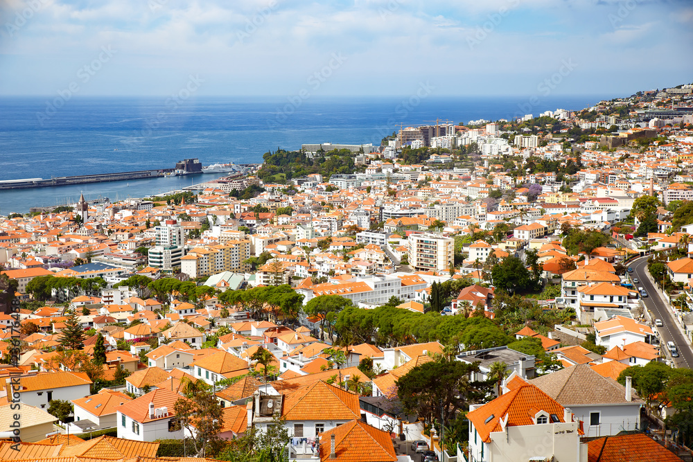 aerial view of the city of Madeira