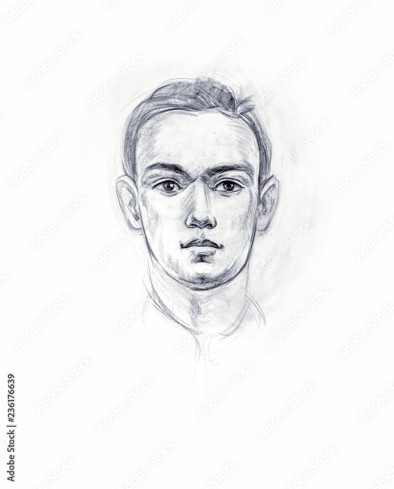 Portrait of a young man with a pencil Portrait of a young man with a pencil