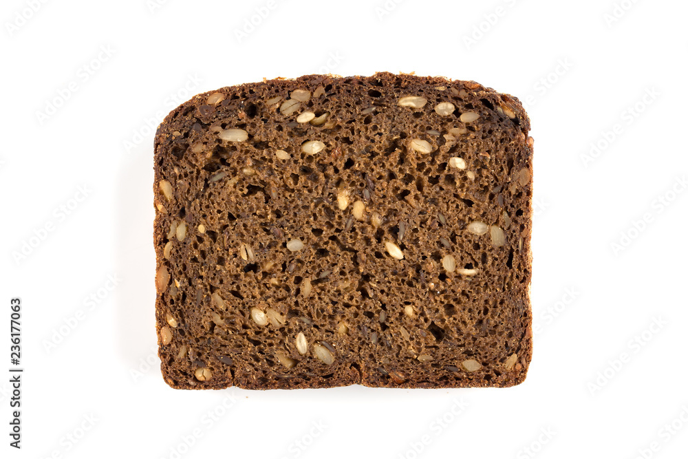 Rye bread slices isolated on white background Rye bread slices isolated on white background