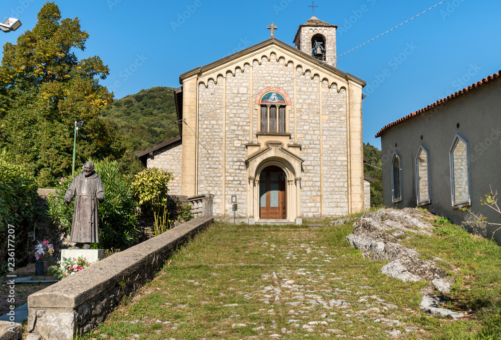 Sant Ambrogio church in painters village Arcumeggia in province of Varese, Italy