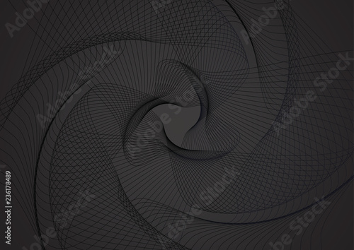 Abstract guilloche pattern (vector complicated black line texture). Blank background useful for business layout, backdrop for design project certificate, diploma, official document, formal paper