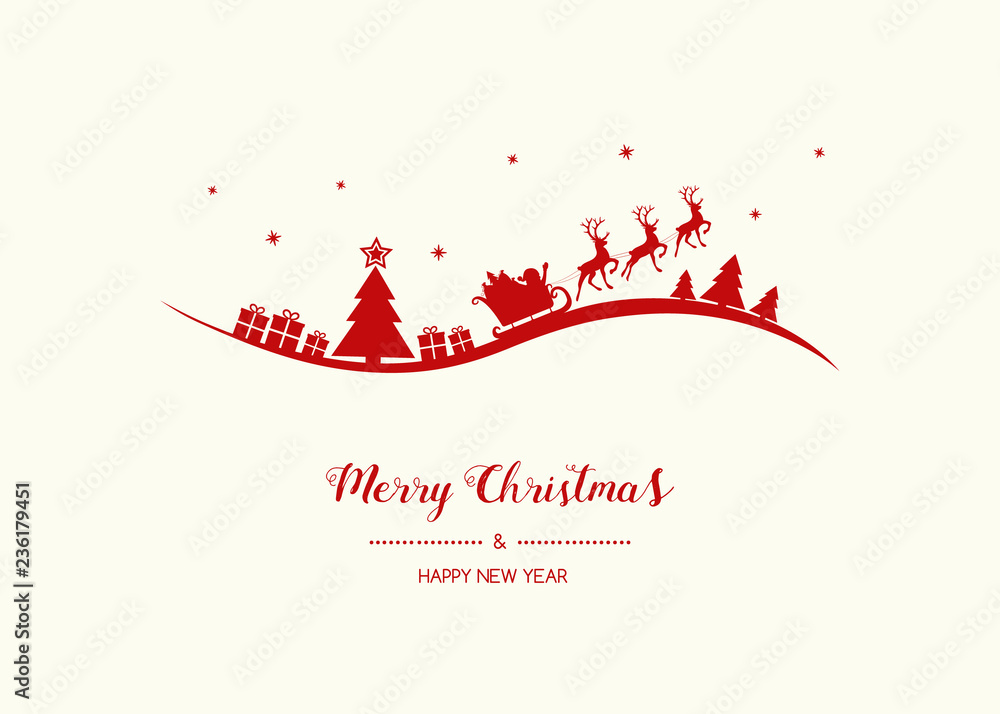 Merry Christmas and Happy New Year - greeting card with cartoon Santa Claus. Vector. Merry Christmas and Happy New Year - greeting card with cartoon Santa Claus. Vector.