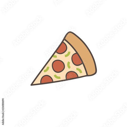 Colorful Fast food pizza. Vector illustration.