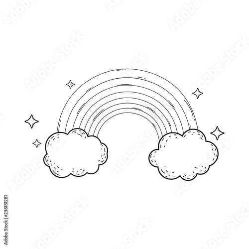 cute rainbow with cloud