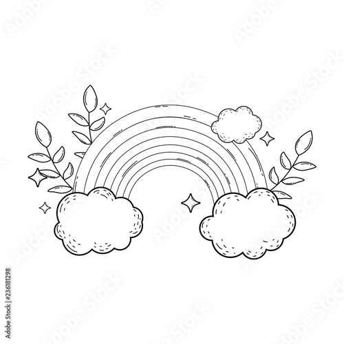 cute rainbow with cloud
