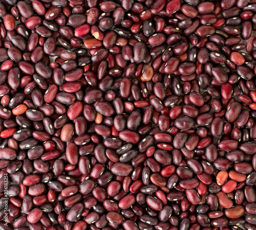 Background of red beans. The view from top.
