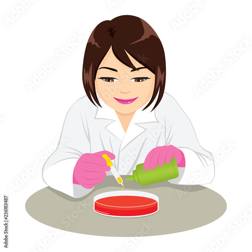 Scientist woman on laborato...