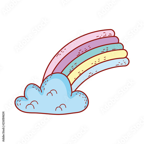 cute rainbow with cloud