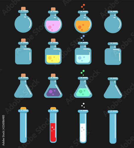 lab icon - vector laboratory flask - chemistry  science research equipment.