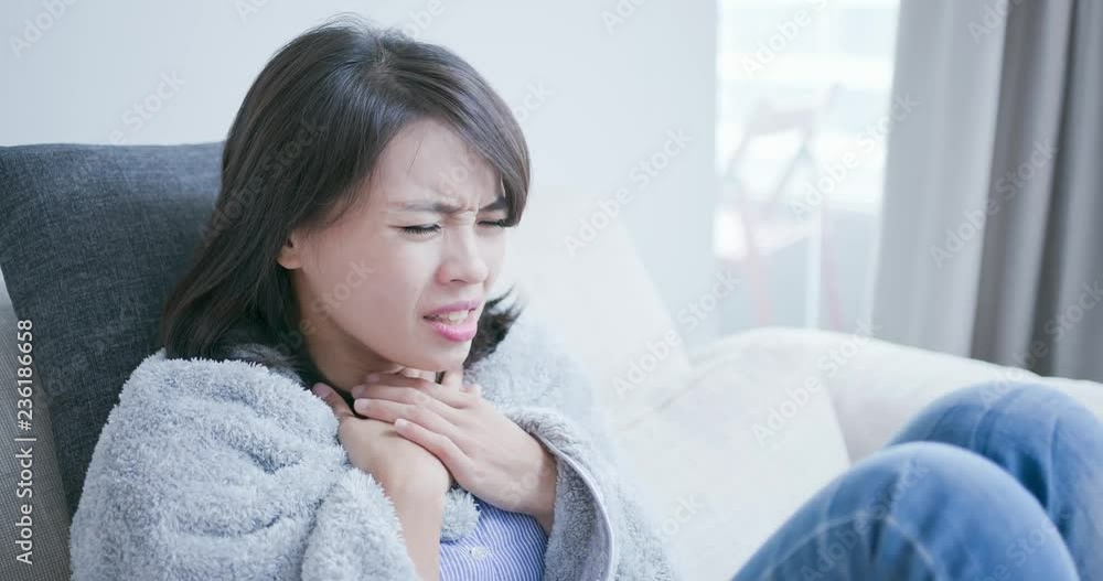 woman sick and cough woman sick and cough