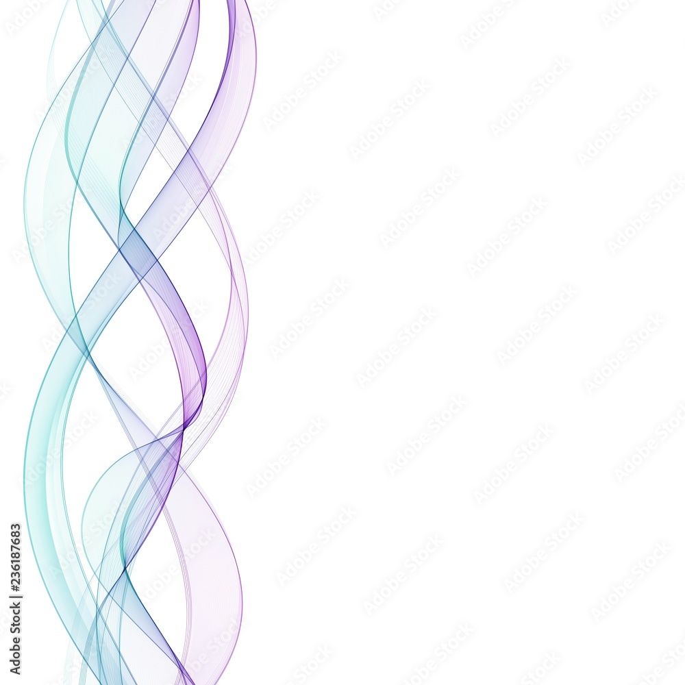 Fototapeta premium Abstract vector background with smooth color wave. Blue wavy lines eps 10