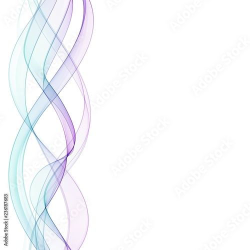 Abstract vector background with smooth color wave. Blue wavy lines eps 10
