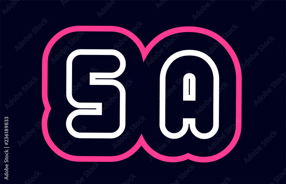 pink white blue alphabet combination letter sa s a logo company icon design pink white blue alphabet combination letter sa s a logo company icon design