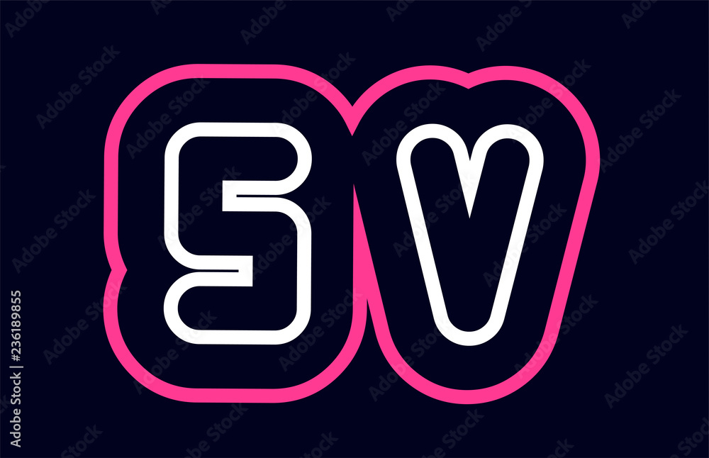 pink white blue alphabet combination letter sv s v logo company icon design pink white blue alphabet combination letter sv s v logo company icon design