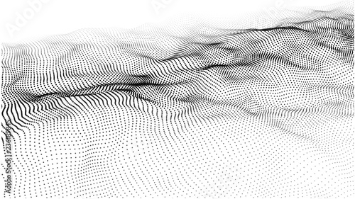 Futuristic dots pattern. Imitation wave of particles. Data visualization. Vector illustration.