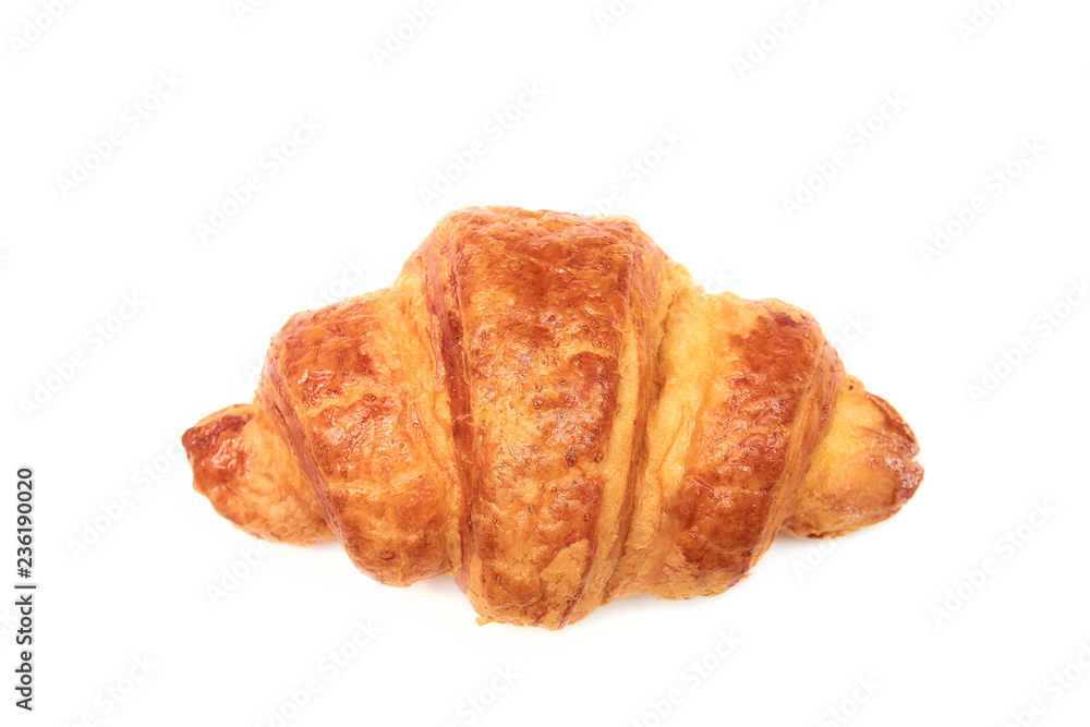 fresh croissant on a white background. fresh bakery. great breakfast.