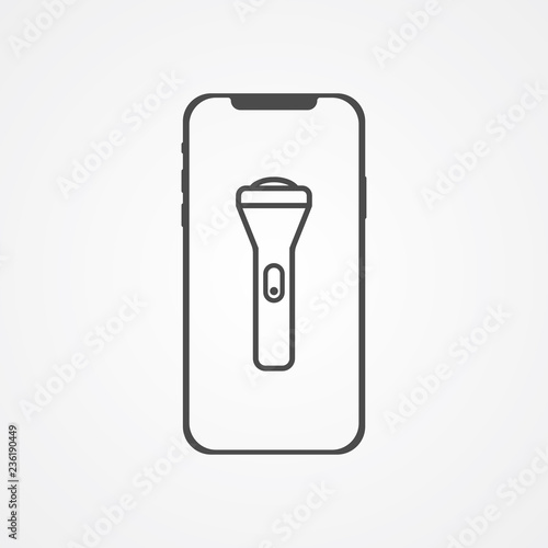Flashlight vector icon sign symbol