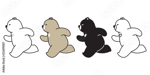 Bear vector polar bear running cartoon character icon logo illustration doodle