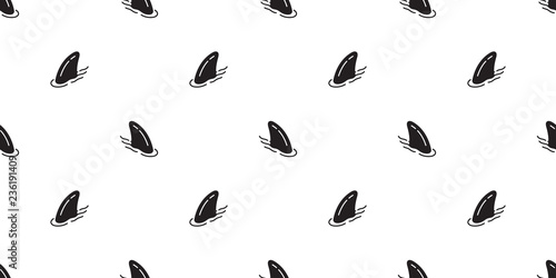 Shark fin seamless pattern vector fish dolphin whale scarf isolated illustration tile background repeat wallpaper