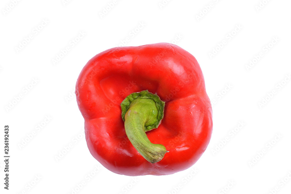 red bell pepper on white background red bell pepper on white background