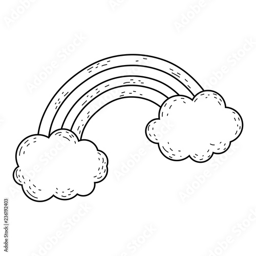 cute rainbow with clouds