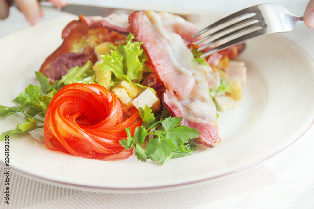 Salad with becon Salad with becon