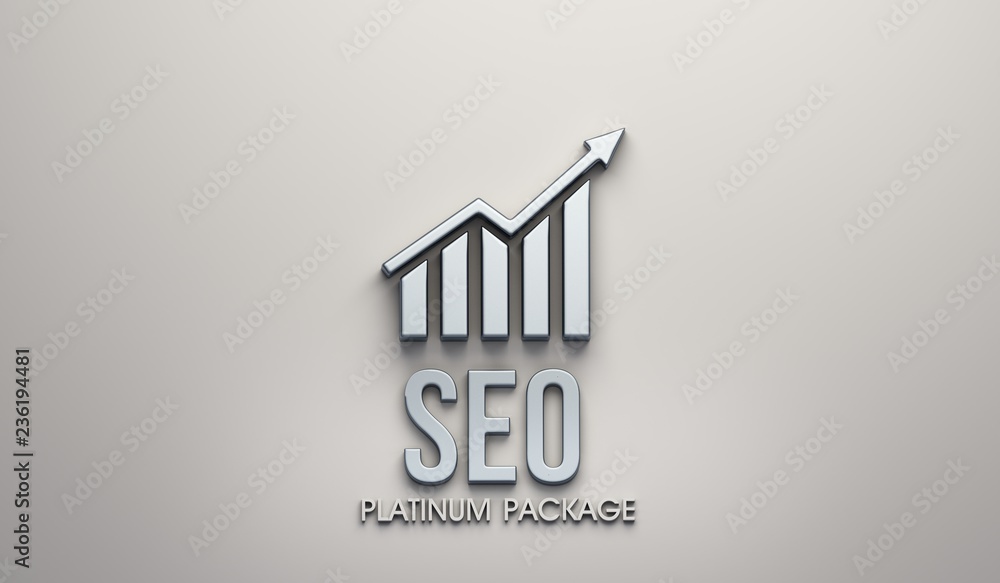 SEO platinum package banner. 3D Render Illustration SEO platinum package banner. 3D Render Illustration