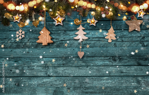 Christmas decoration on woo...