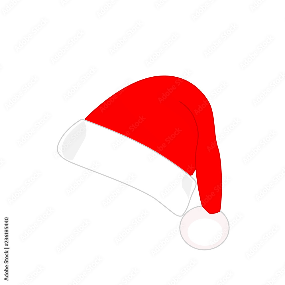 Red Santa hat, simple flat design. Vector Red Santa hat, simple flat design. Vector