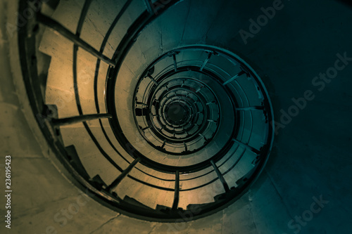 Spiral Staircase inside the Arc De Triomphe in Paris