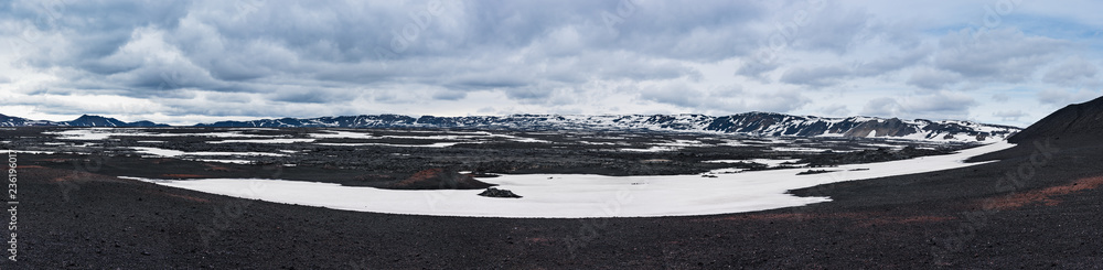 Panoramic view of caldera field