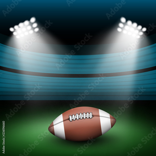 American foodball ball on stadium