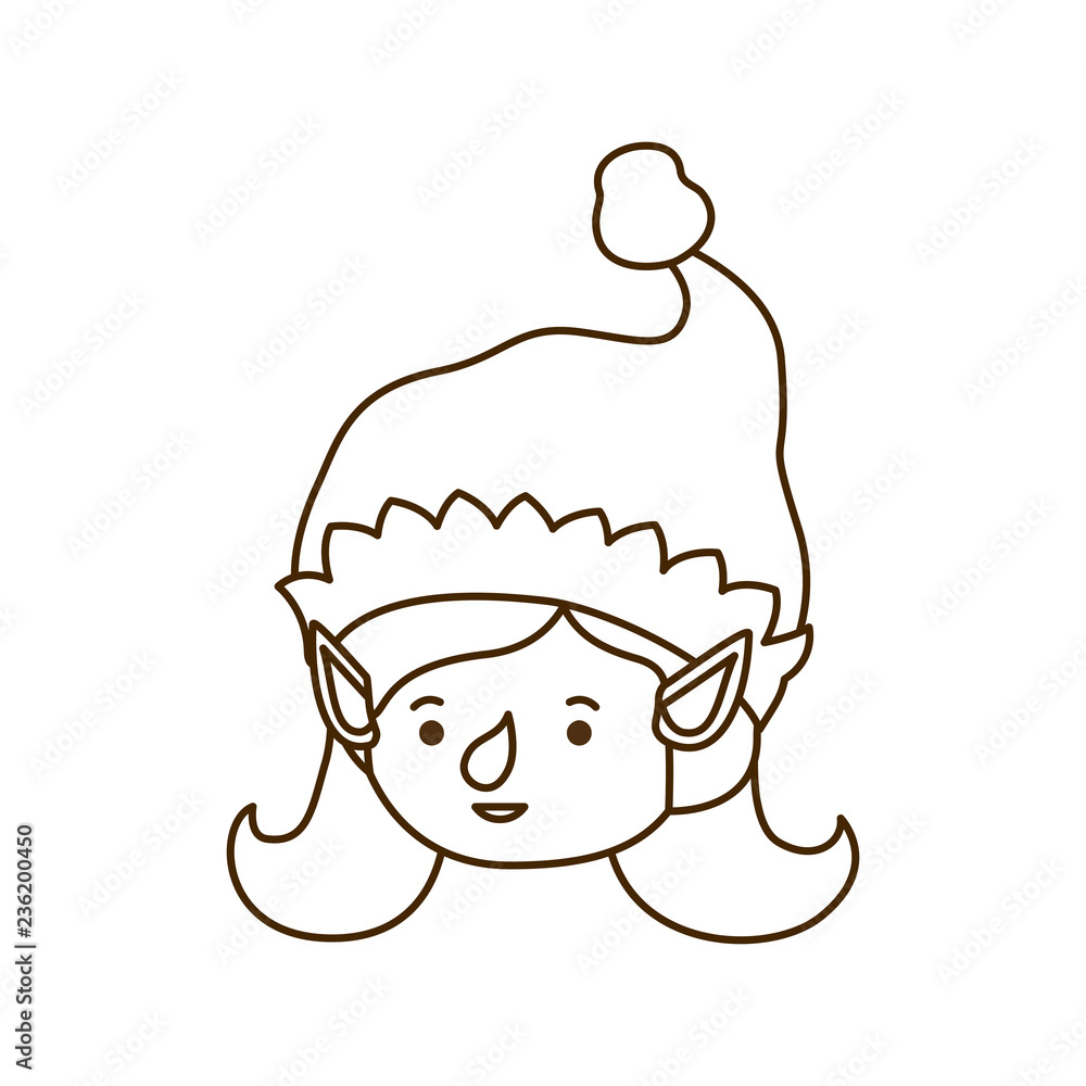 elf woman head with hat avatar character elf woman head with hat avatar character