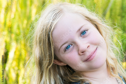 portrait of a blue eyed girl