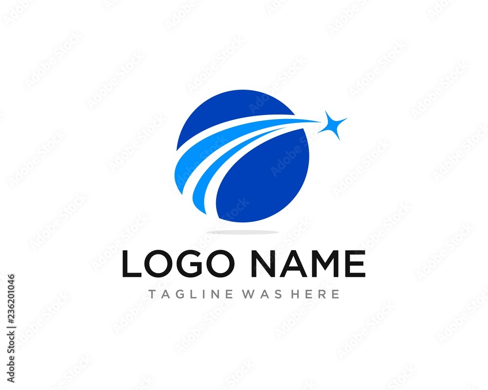 Swoosh reach on goal. Flat Color. Professional Clean Design. Business Logo Template Swoosh reach on goal. Flat Color. Professional Clean Design. Business Logo Template