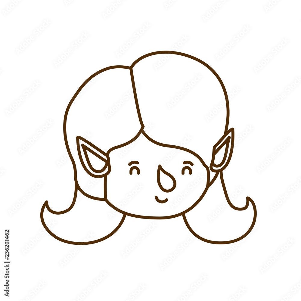 elf woman head avatar character
