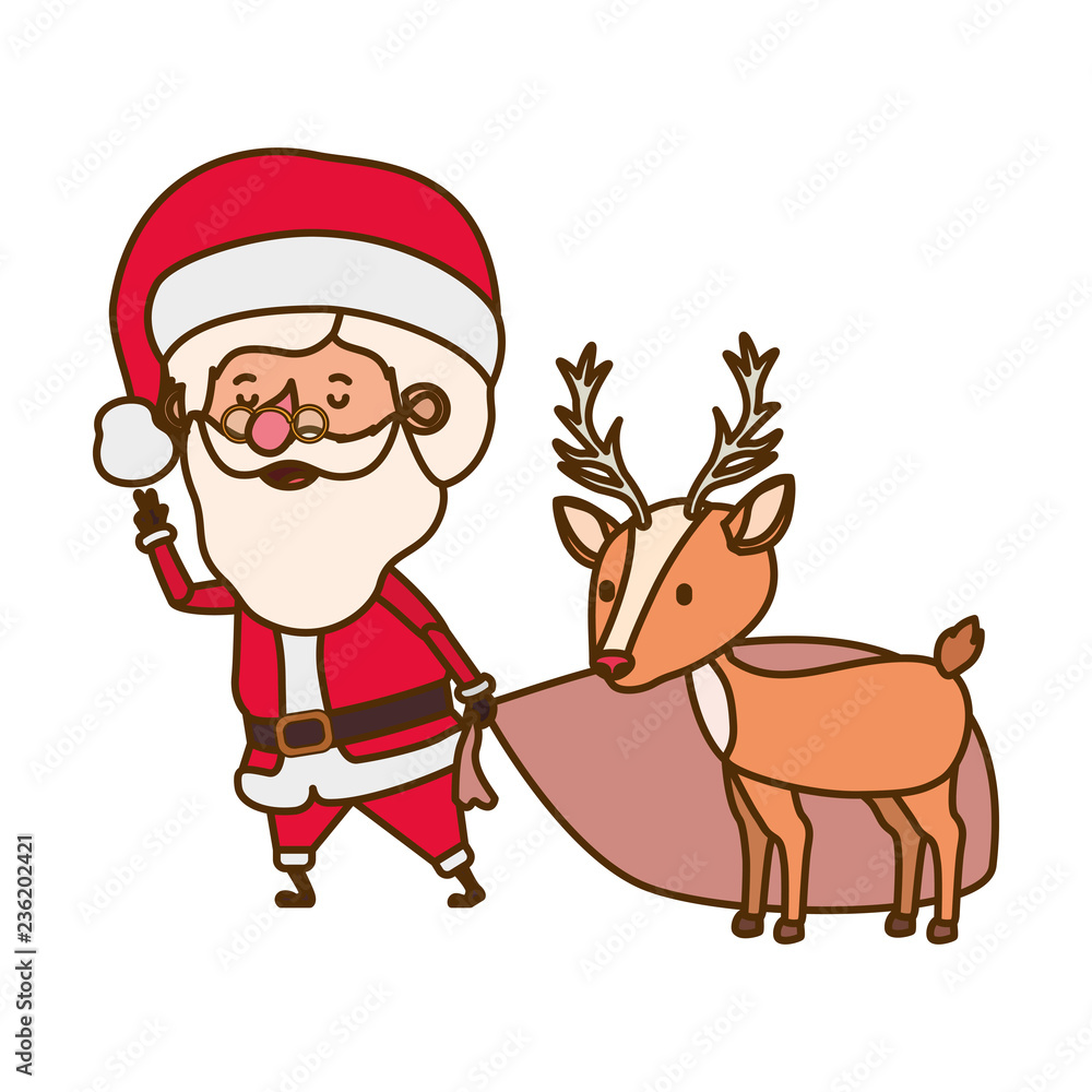 santa claus with reindeer avatar character santa claus with reindeer avatar character