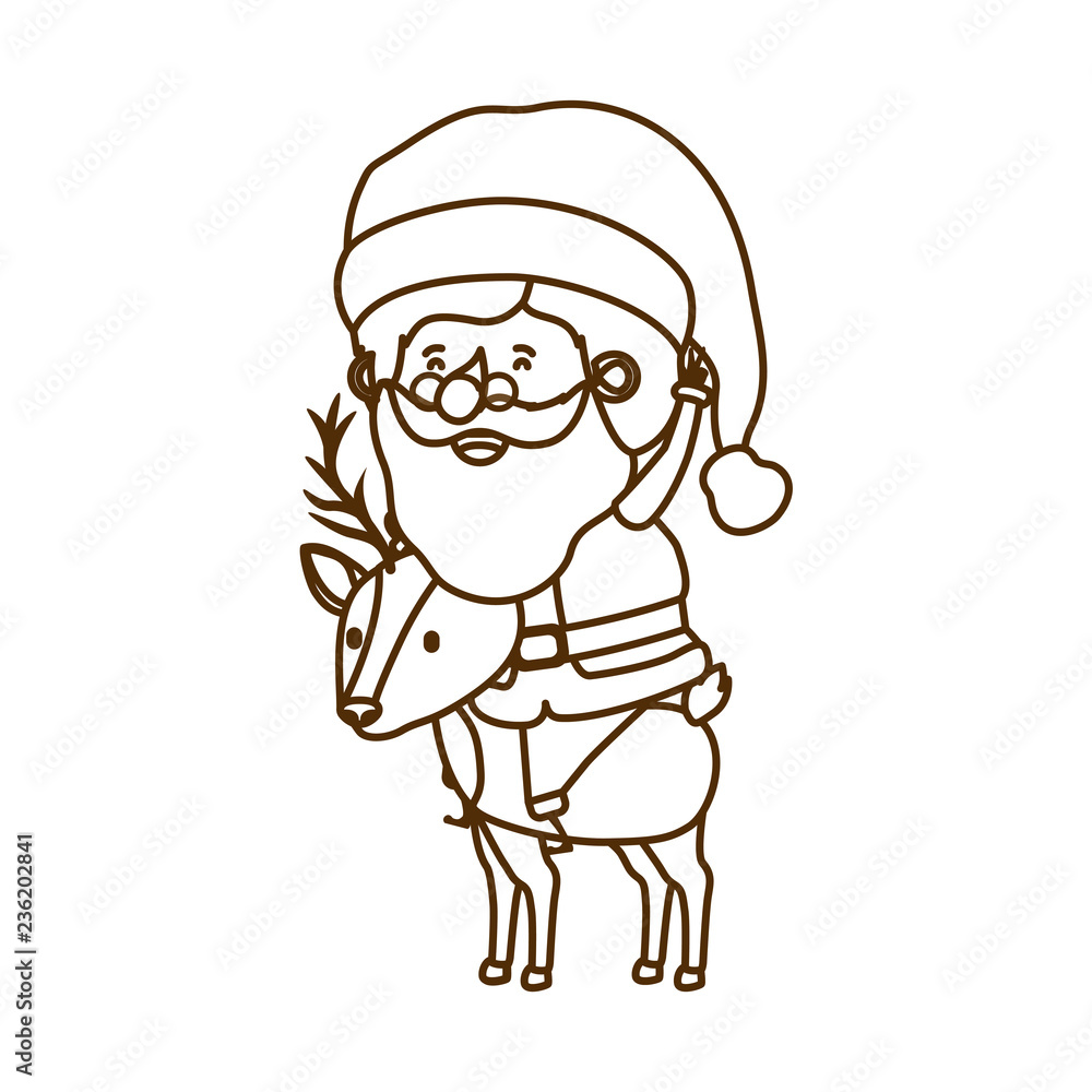 santa claus with reindeer avatar character