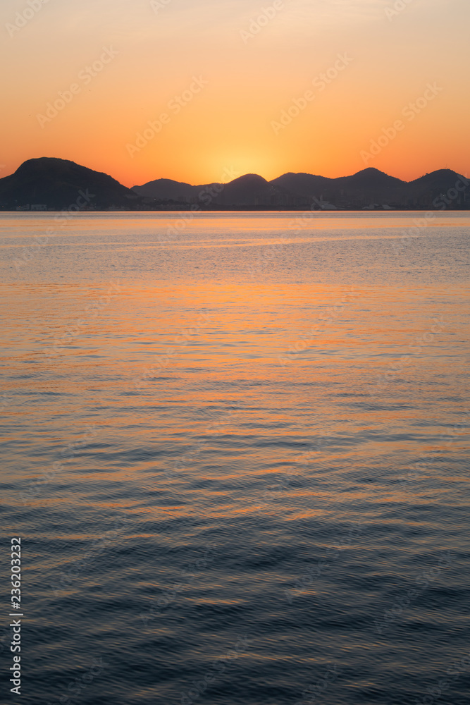 Fototapeta premium sunset on the lake