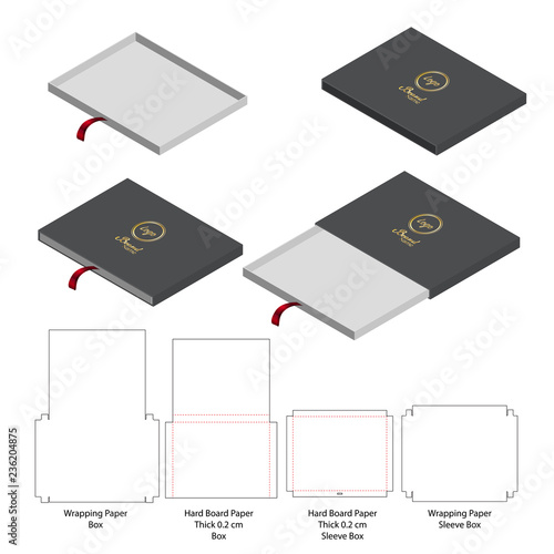Box packaging die cut template design. 3d mock-up