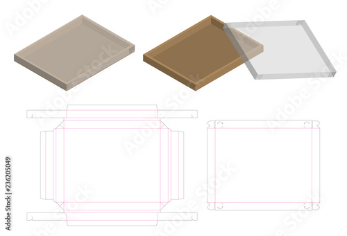 Box packaging die cut template design. 3d mock-up