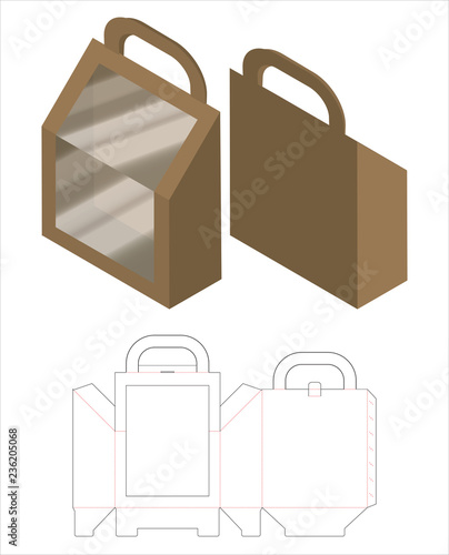 Box packaging die cut template design. 3d mock-up