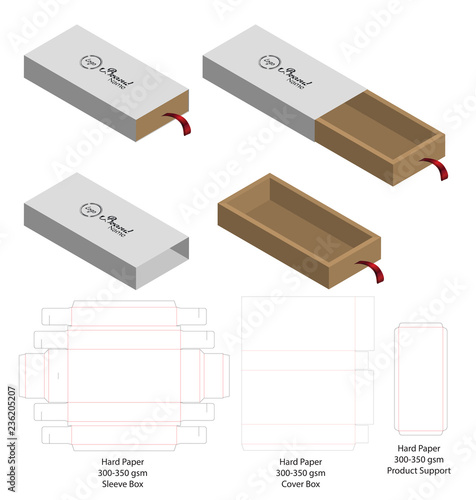 Box packaging die cut template design. 3d mock-up