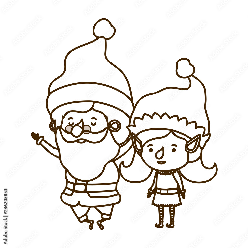 santa claus with elf woman moving avatar character santa claus with elf woman moving avatar character