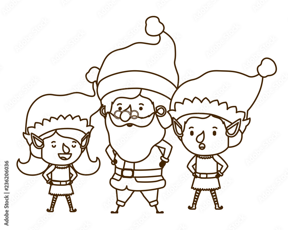 couple elf with santa claus avatar character couple elf with santa claus avatar character