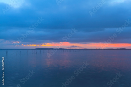 sunshine tropical seascape with beautiful color light in the morning Plaichan Khlung District  Chanthaburi THAILAND.