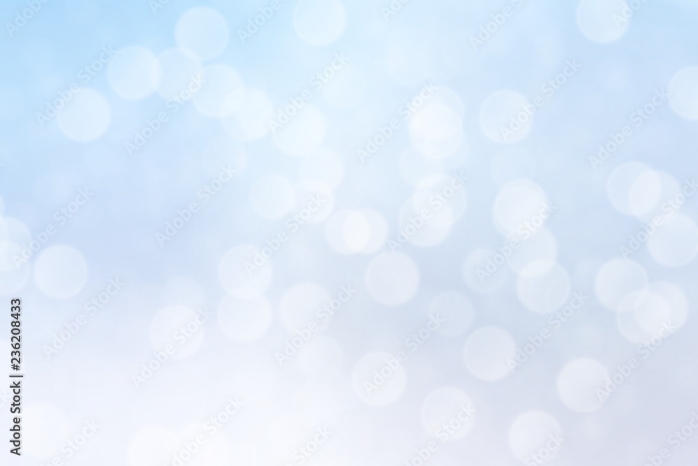 Abstract blue bokeh lights effect, soft blurred background