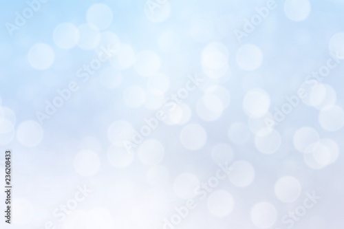 Abstract blue bokeh lights effect, soft blurred background