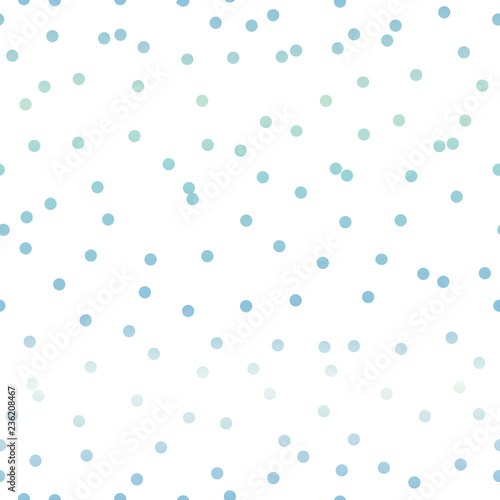 Blue snow pastel confetti dots seamless pattern. Great for baby and nursery f...
