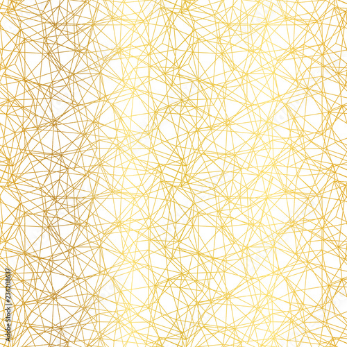Golden yellow network web texture seamless pattern. Great for modern wallpape...